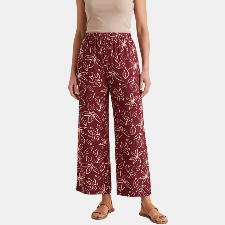 Ladies Floral All Over Print Crop Trouser