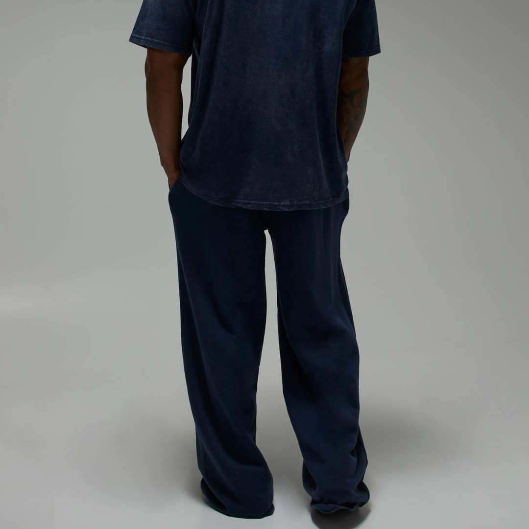 Men's Navy Acid Wash 'One More Rep' Joggers