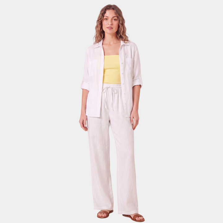Ex Store Ladies White Linen Trouser