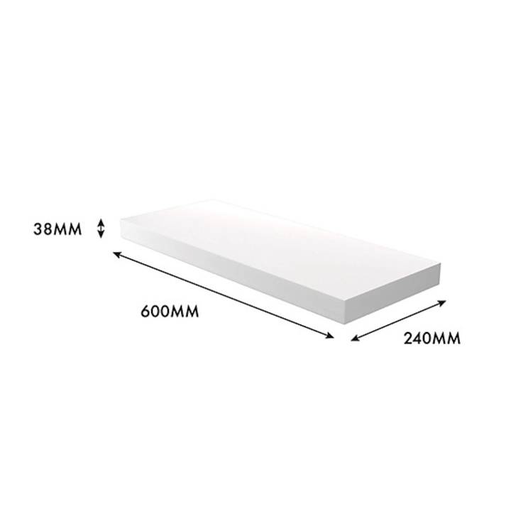 White Floating Shelf 60x24cm