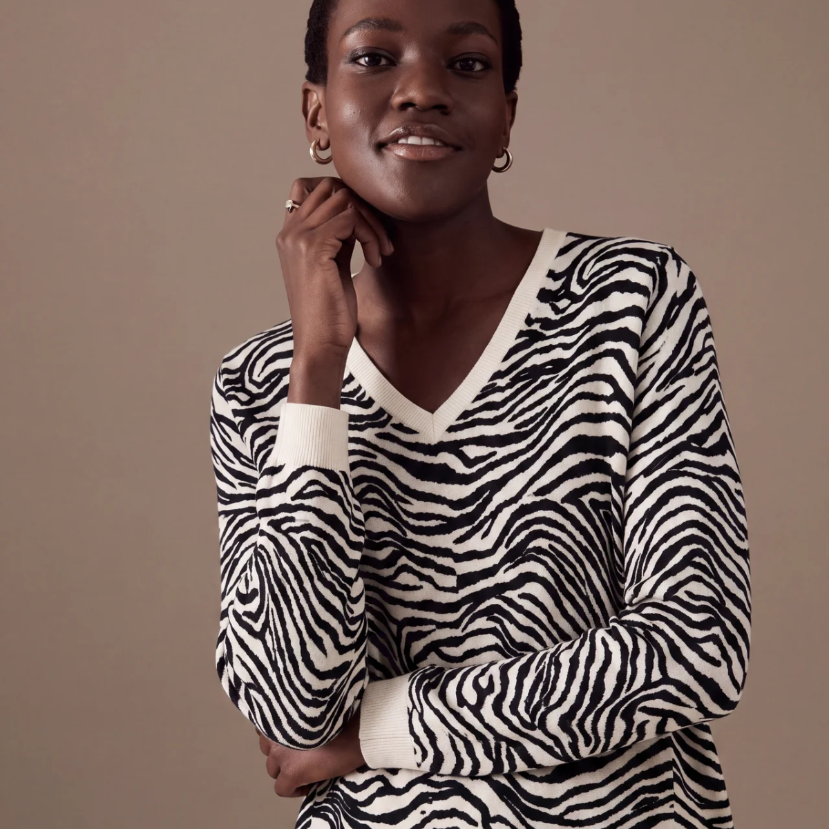 Ladies Zebra Stripe Jumper