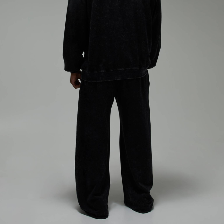 Men's Black Acid Wash 'One More Rep' Joggers