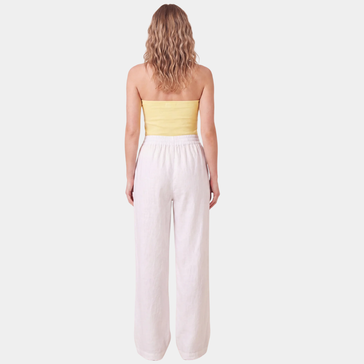 Ex Store Ladies White Linen Trouser