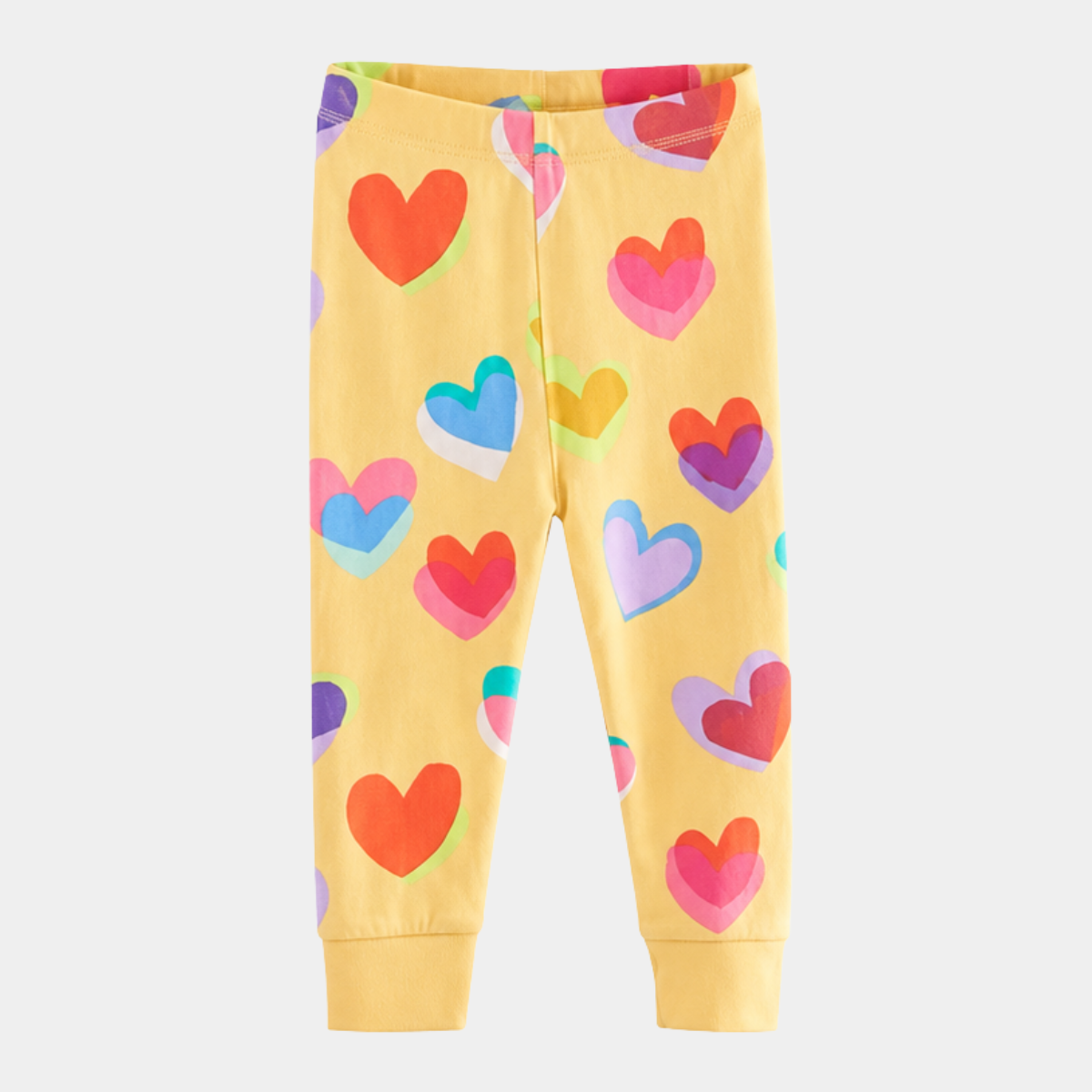 Girls Yellow Hearts Pj Bottoms