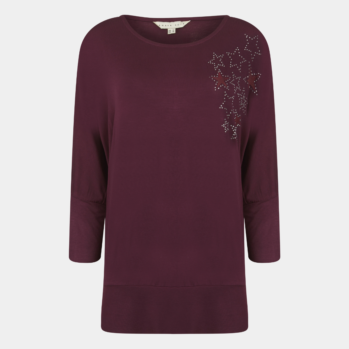 Ladies Star Batwing Embellished Top