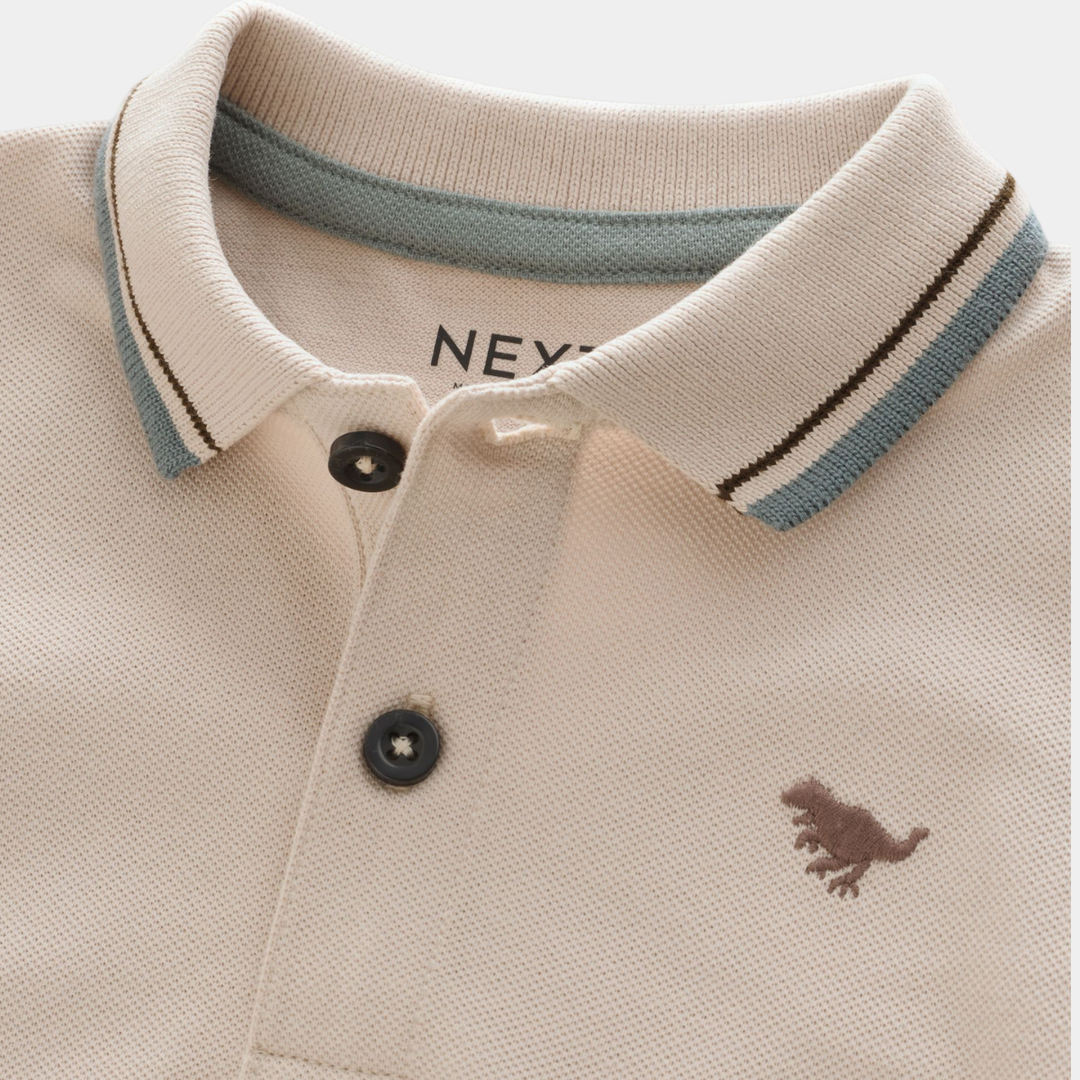 Boys Tipped Collar Dino Polo