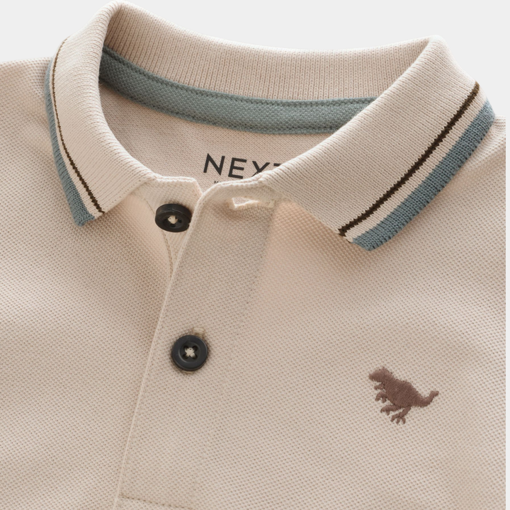 Boys Tipped Collar Dino Polo