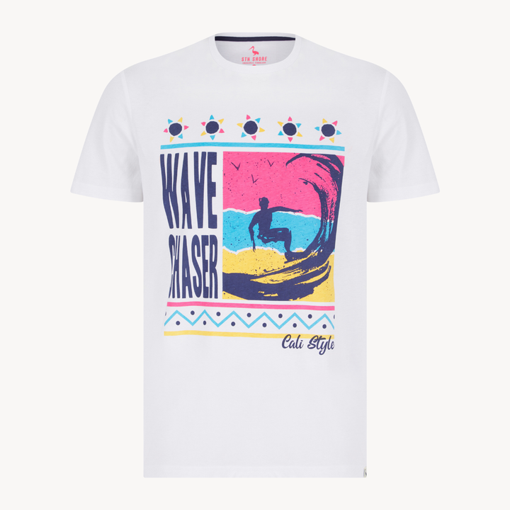 Mens White Wave Chaser T-shirt