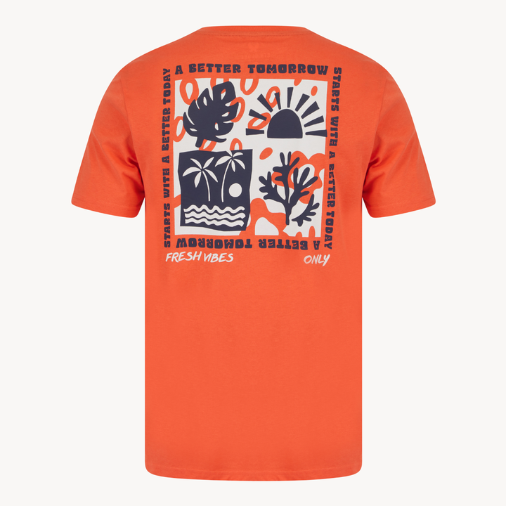 Mens Coral 'A better Tomorrow' T-shirt