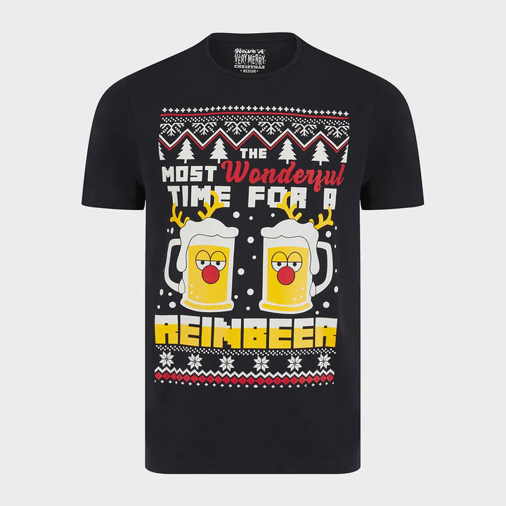 Mens Navy Reinbeer T-shirt