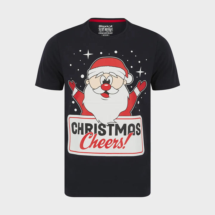 Mens Navy Christmas Cheers T-shirt