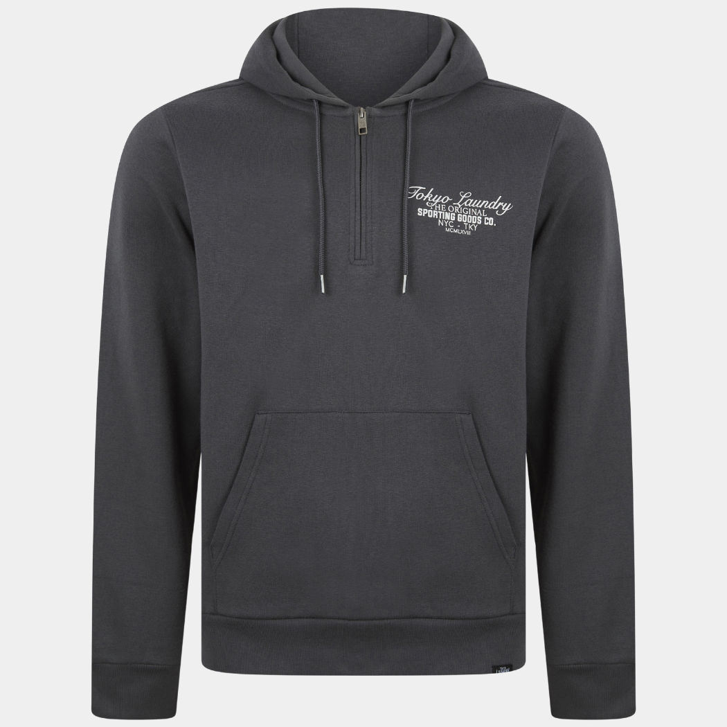 Mens Tokyo Laundry 1/4 Zip Hoodie