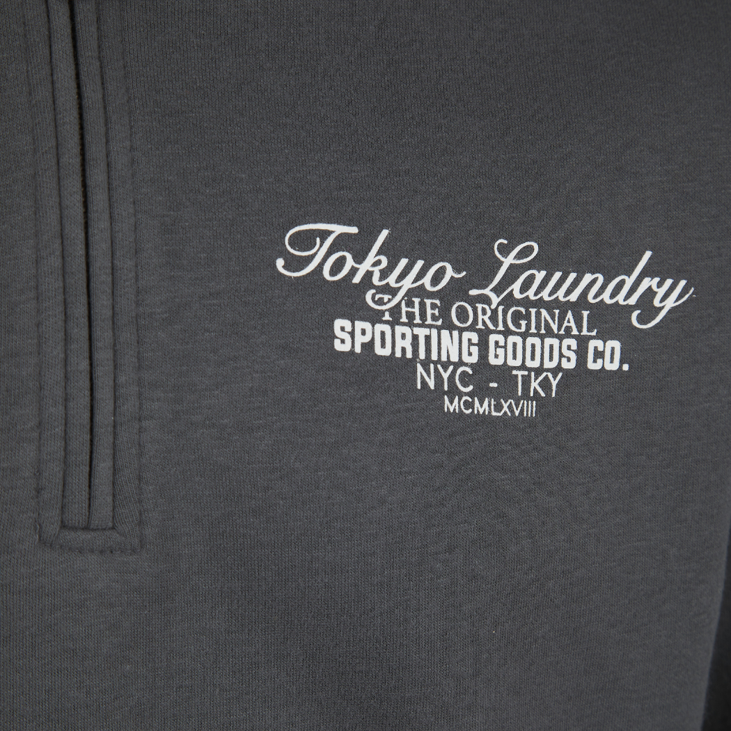 Mens Tokyo Laundry 1/4 Zip Hoodie