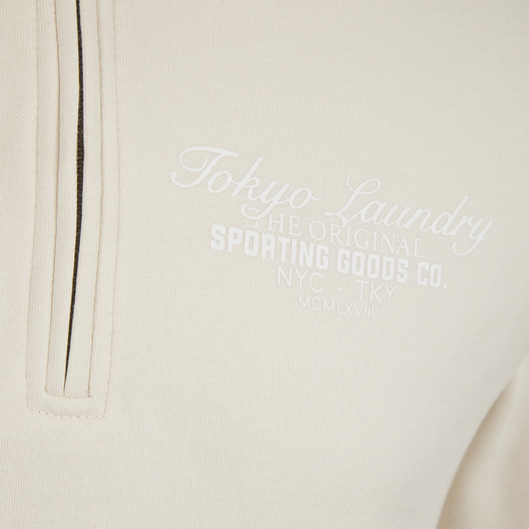 Mens Tokyo Laundry 1/4 Zip Hoodie