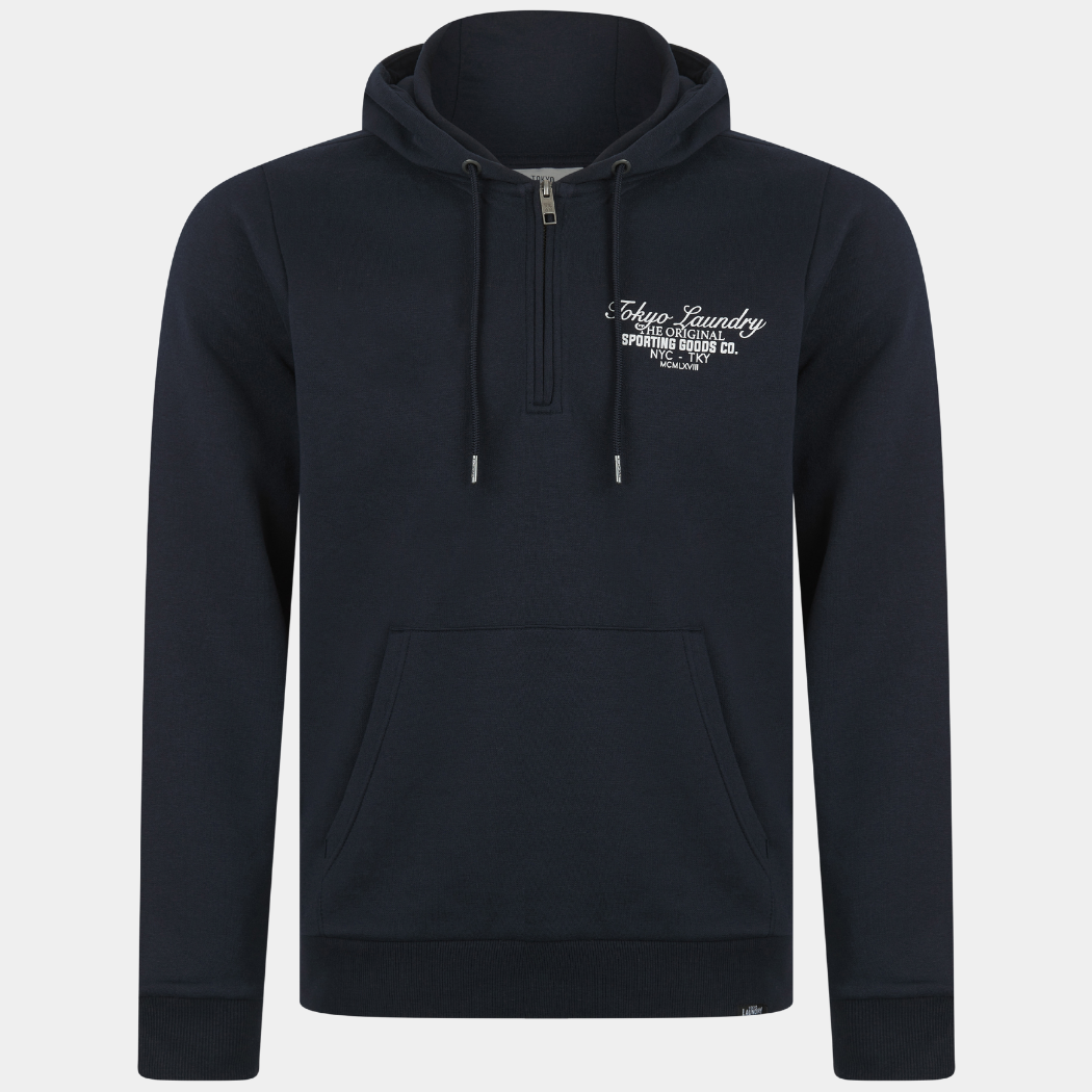 Mens Tokyo Laundry 1/4 Zip Hoodie