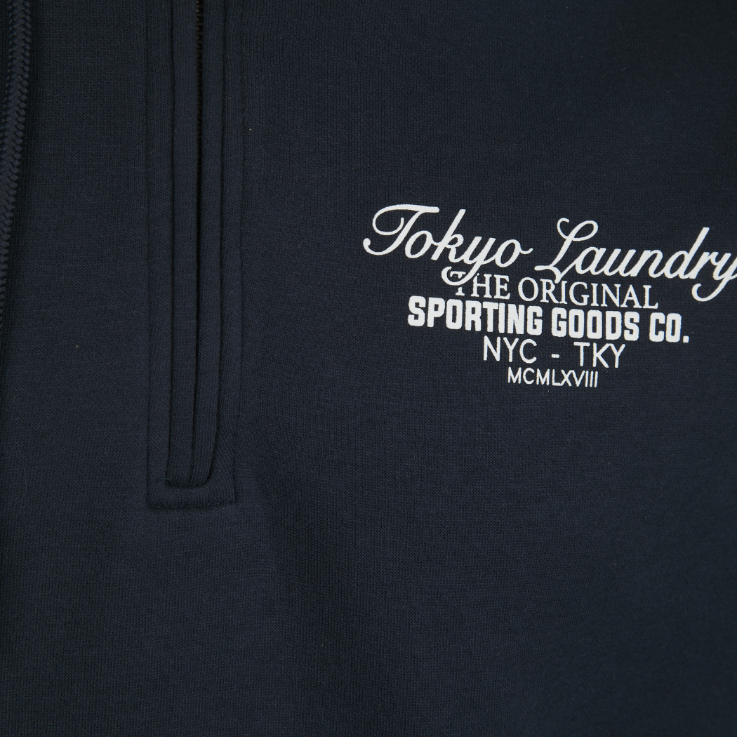 Mens Tokyo Laundry 1/4 Zip Hoodie