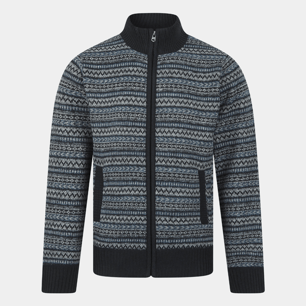 Mens Fleece Lined Jacquard Cardigan from You Know Who's