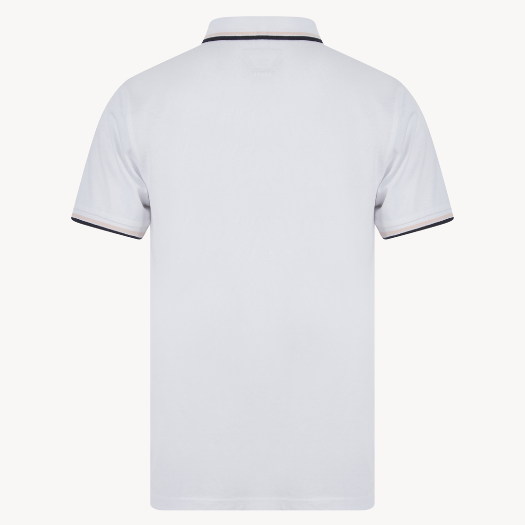 Men's White Pique Polo