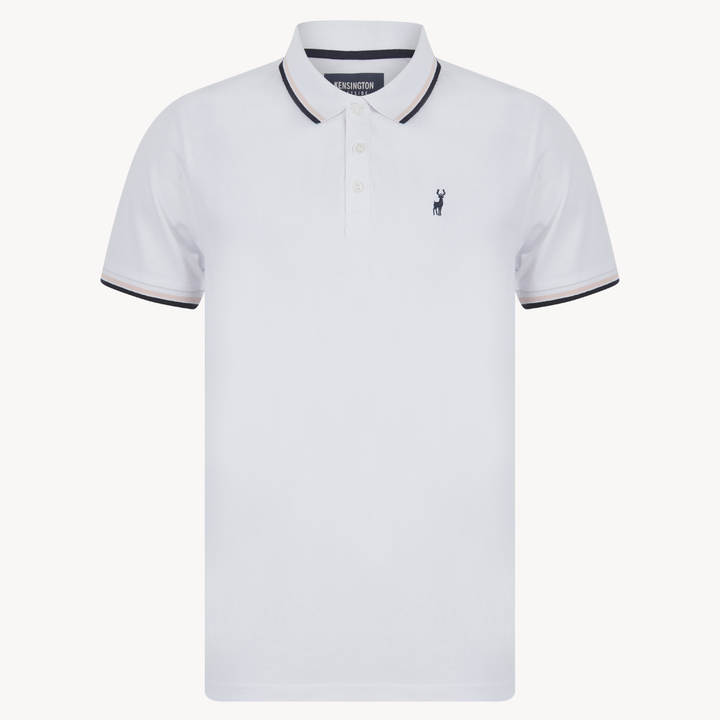 Men's White Pique Polo