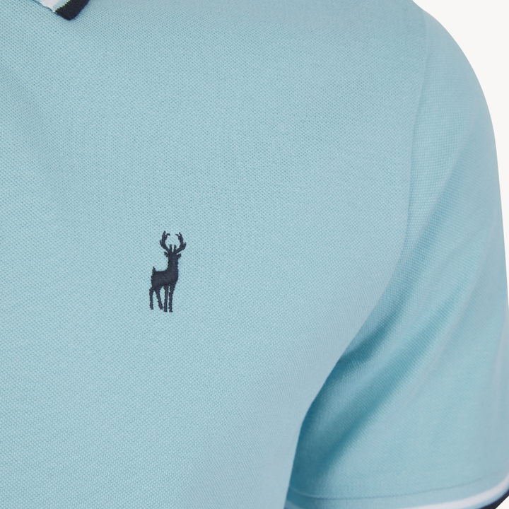 Men's Blue Pique Polo