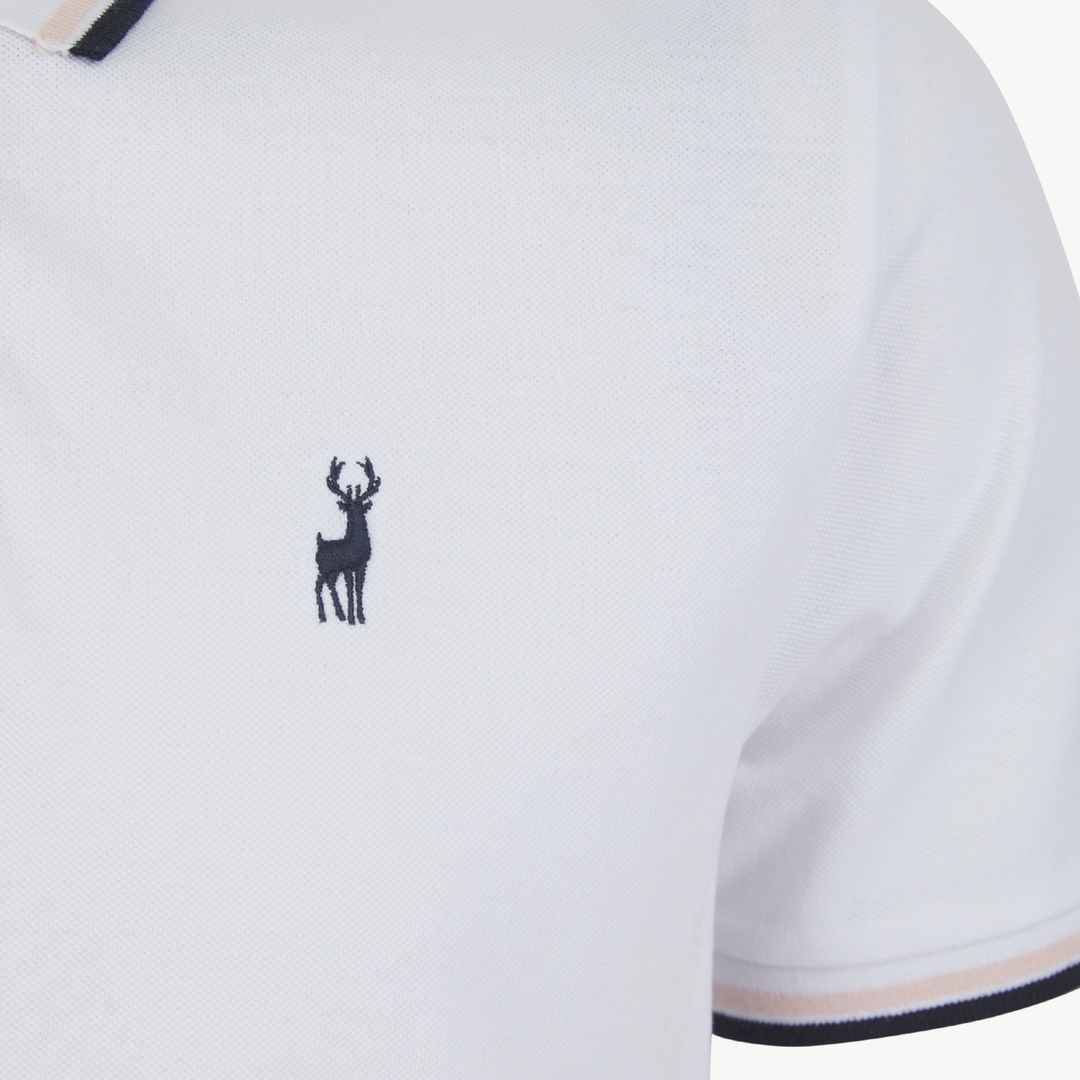 Men's White Pique Polo