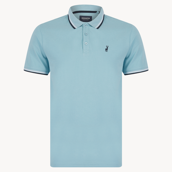 Men's Blue Pique Polo