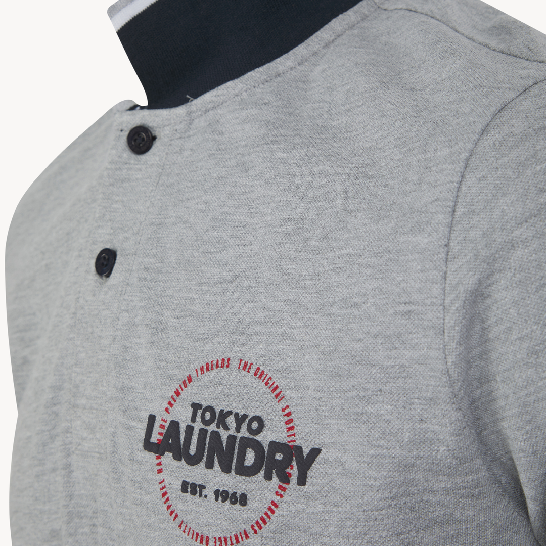Men's Grey Marl Tokyo Laundry Polo Shirt
