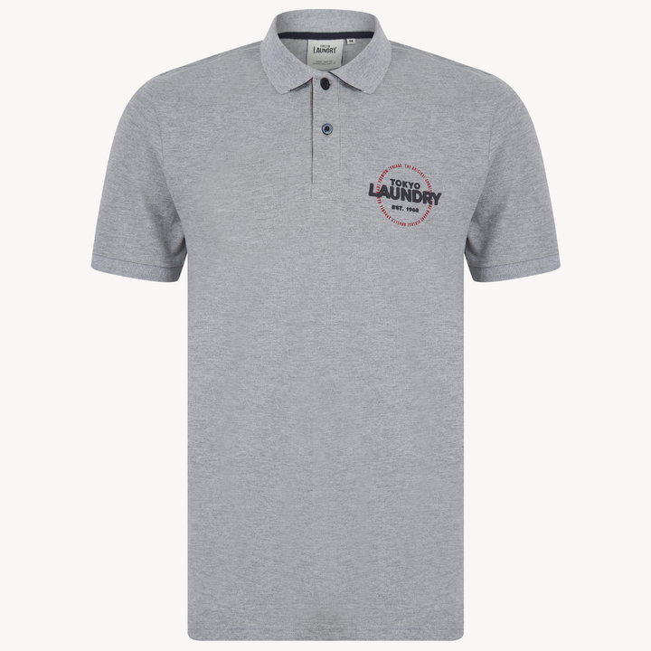 Men's Grey Marl Tokyo Laundry Polo Shirt