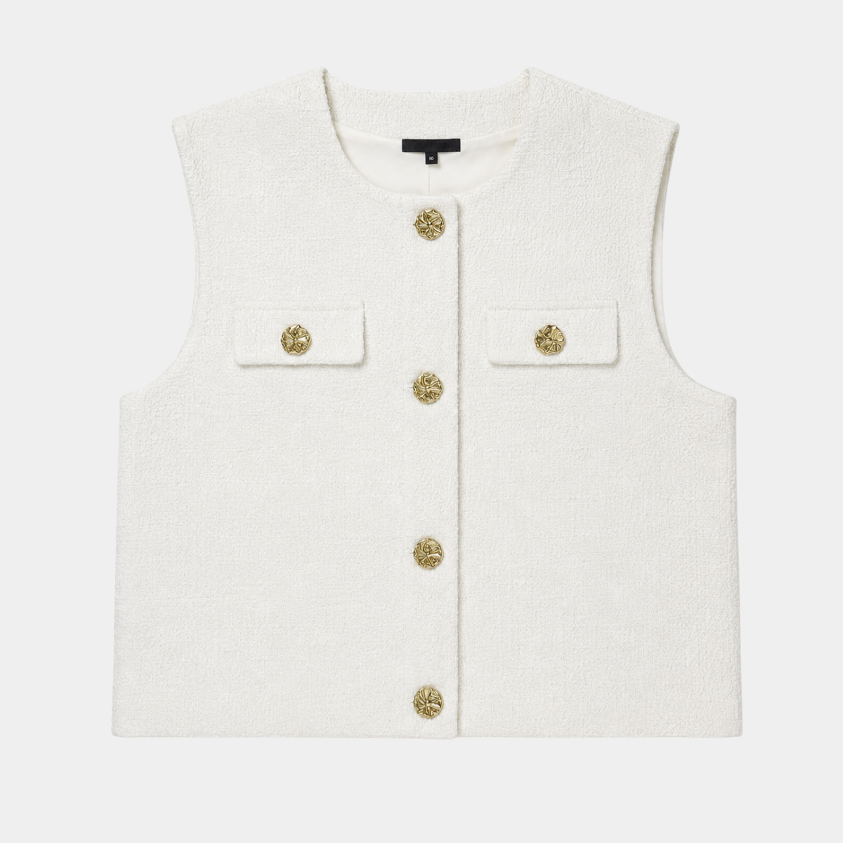 Ladies White Boucle Waistcoat