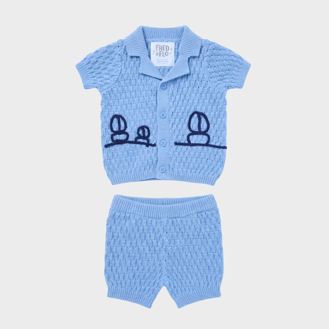 Kids Knitted Boat Short Set