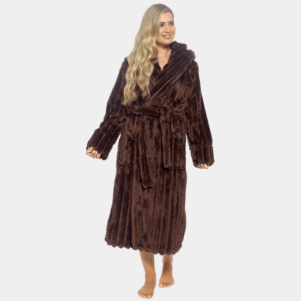 Ladies Supersoft Ribbed Fleece Dressing Gown from You Know Who's