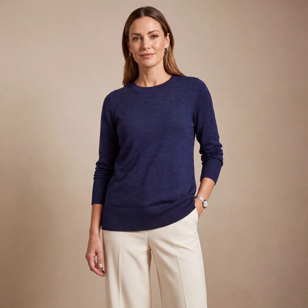 Ladies Navy Crew Jumper