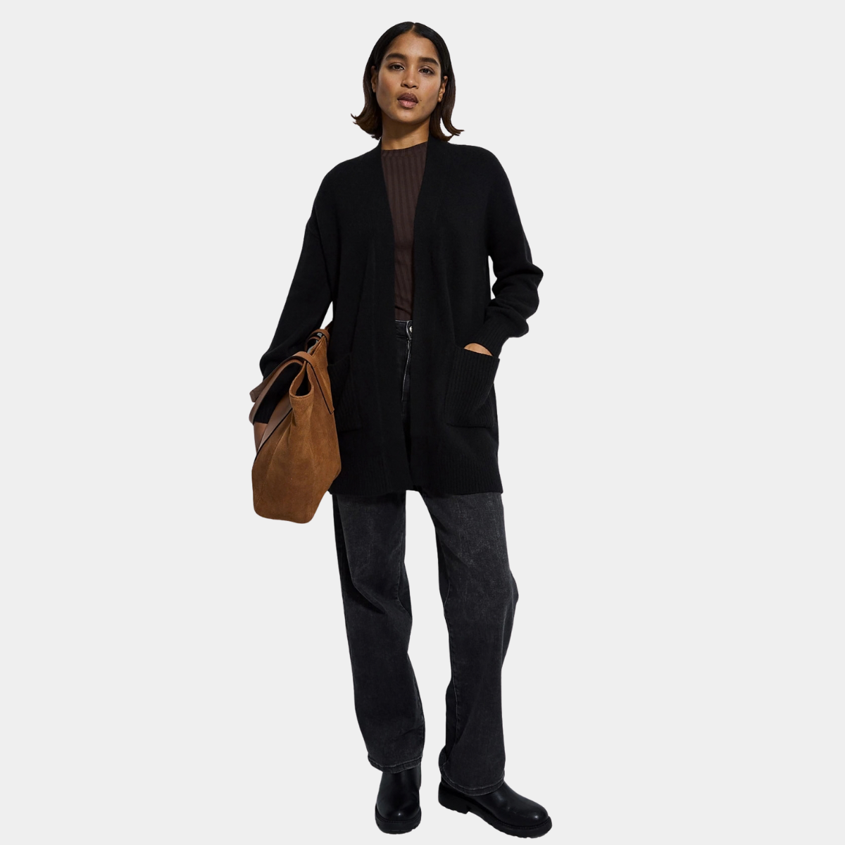 Ladies Edge To Edge Midi Cardigan