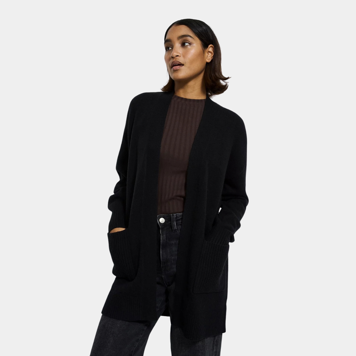 Ladies Edge To Edge Midi Cardigan