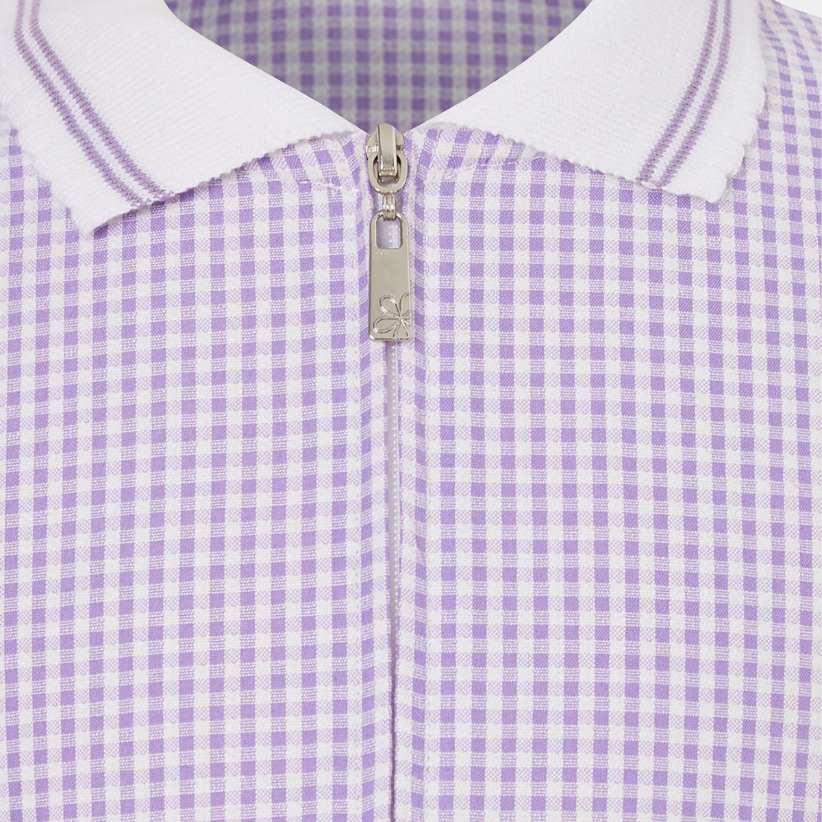 Girls Collar Gingham Zip Up 2pk School Dress