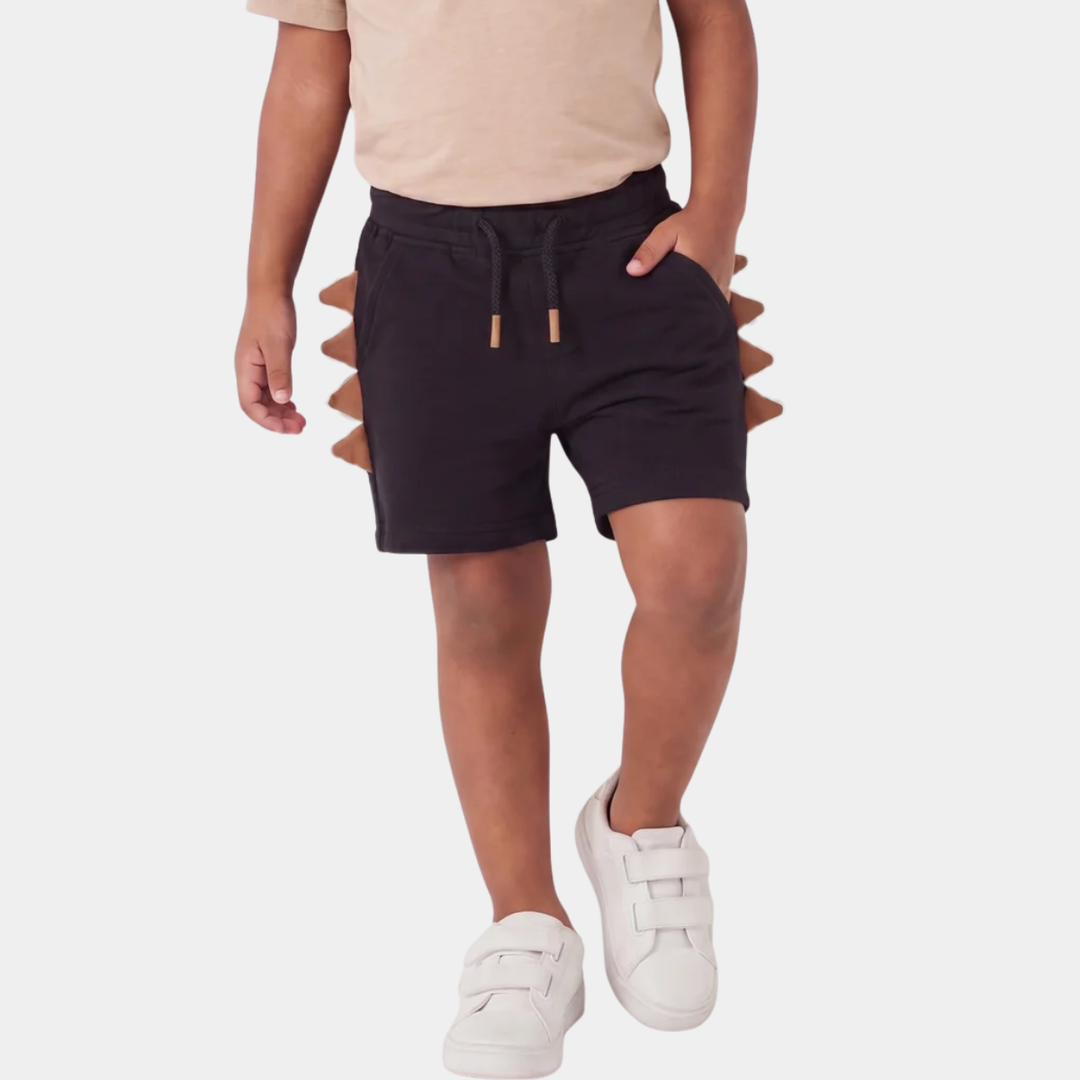 Kids Black Dino Jersey Shorts