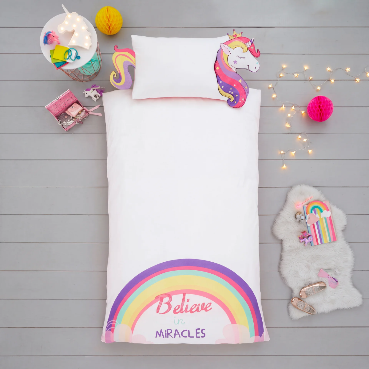 Reversible Unicorn Single Duvet Set