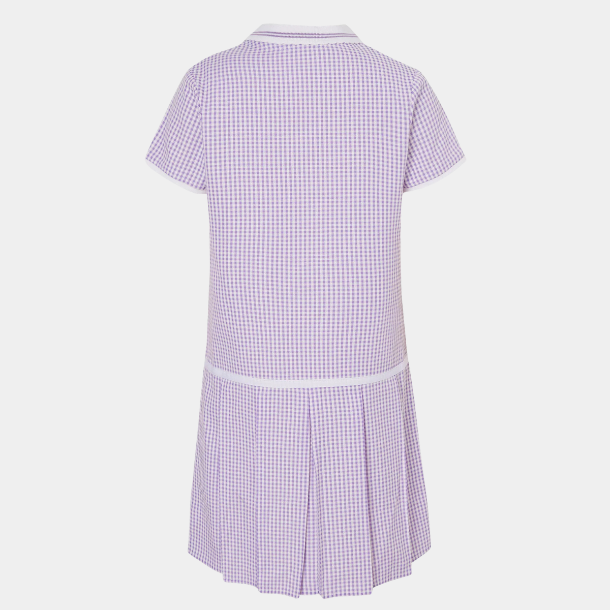 Girls Collar Gingham Zip Up 2pk School Dress