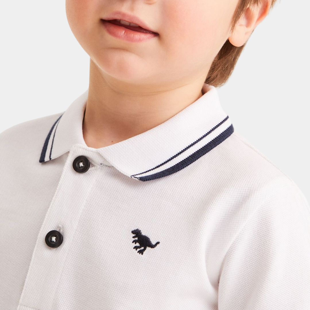 Boys Tipped Collar Dino Polo