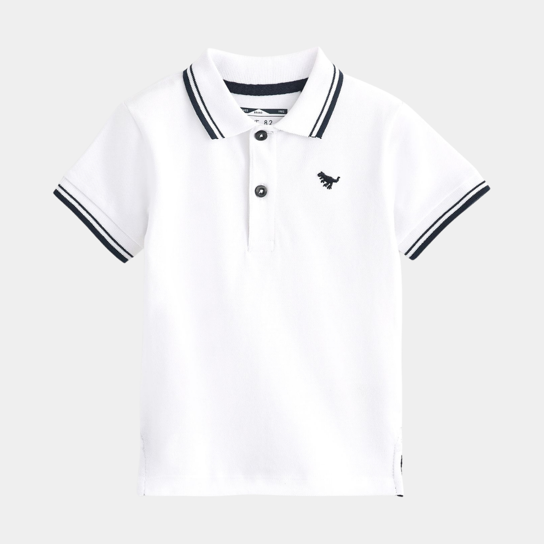 Boys Tipped Collar Dino Polo