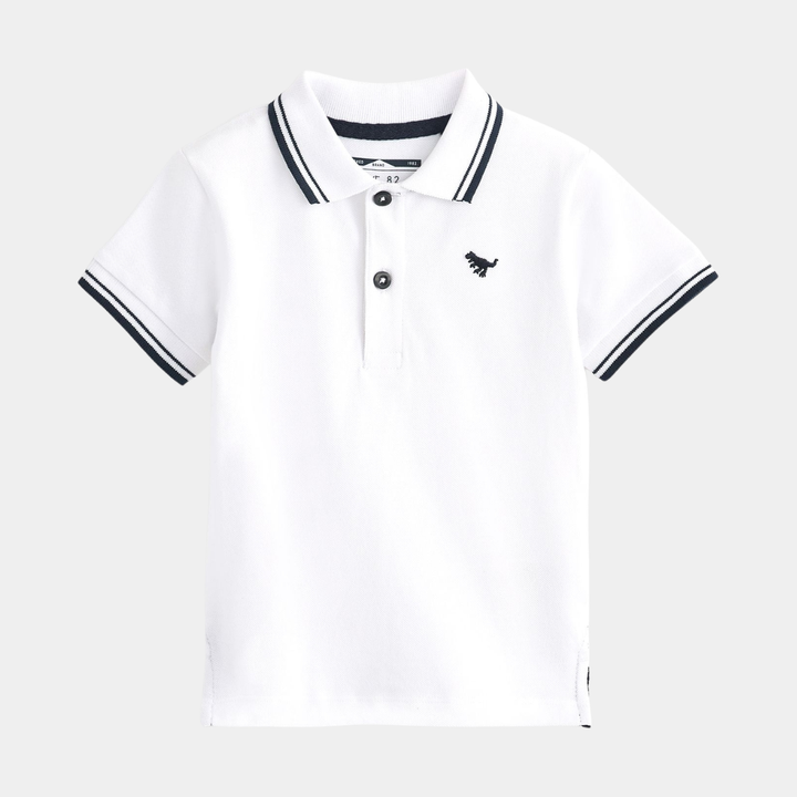 Boys Tipped Collar Dino Polo