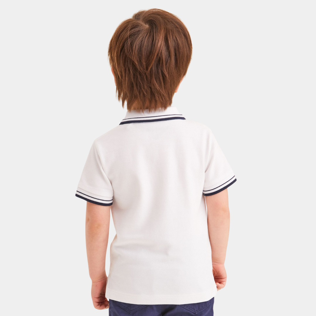 Boys Tipped Collar Dino Polo