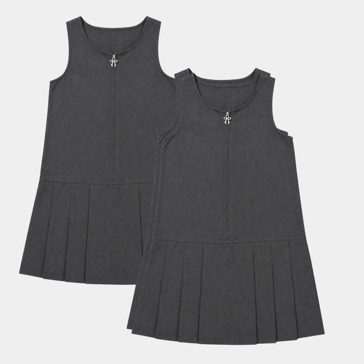 Girls 2pk Bow Zip Pinafore