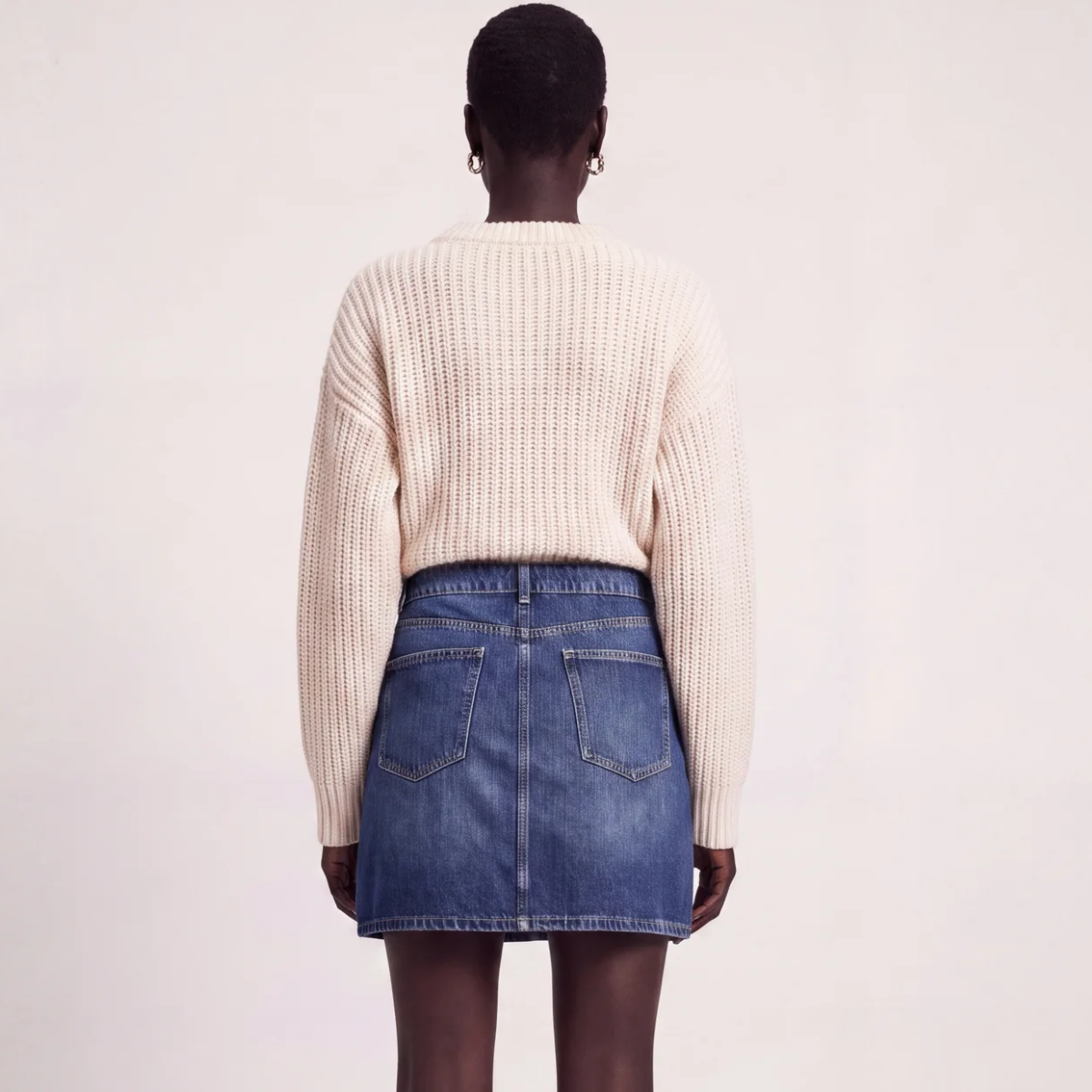 Ladies Denim Mini Skirt Indigo