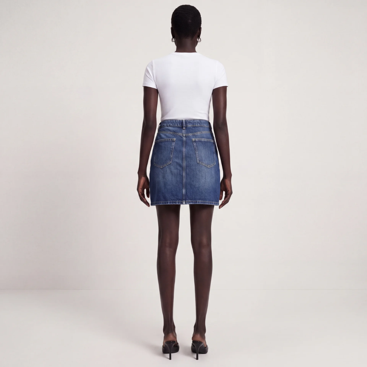 Ladies Denim Mini Skirt Indigo
