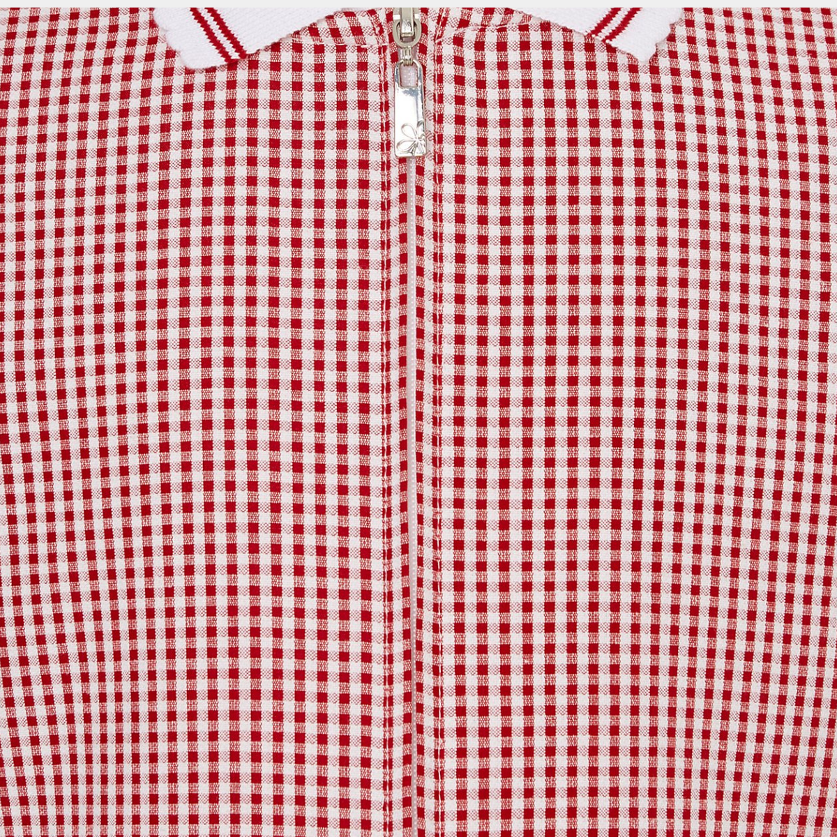 Girls Collar Gingham Zip Up 2pk School Dress