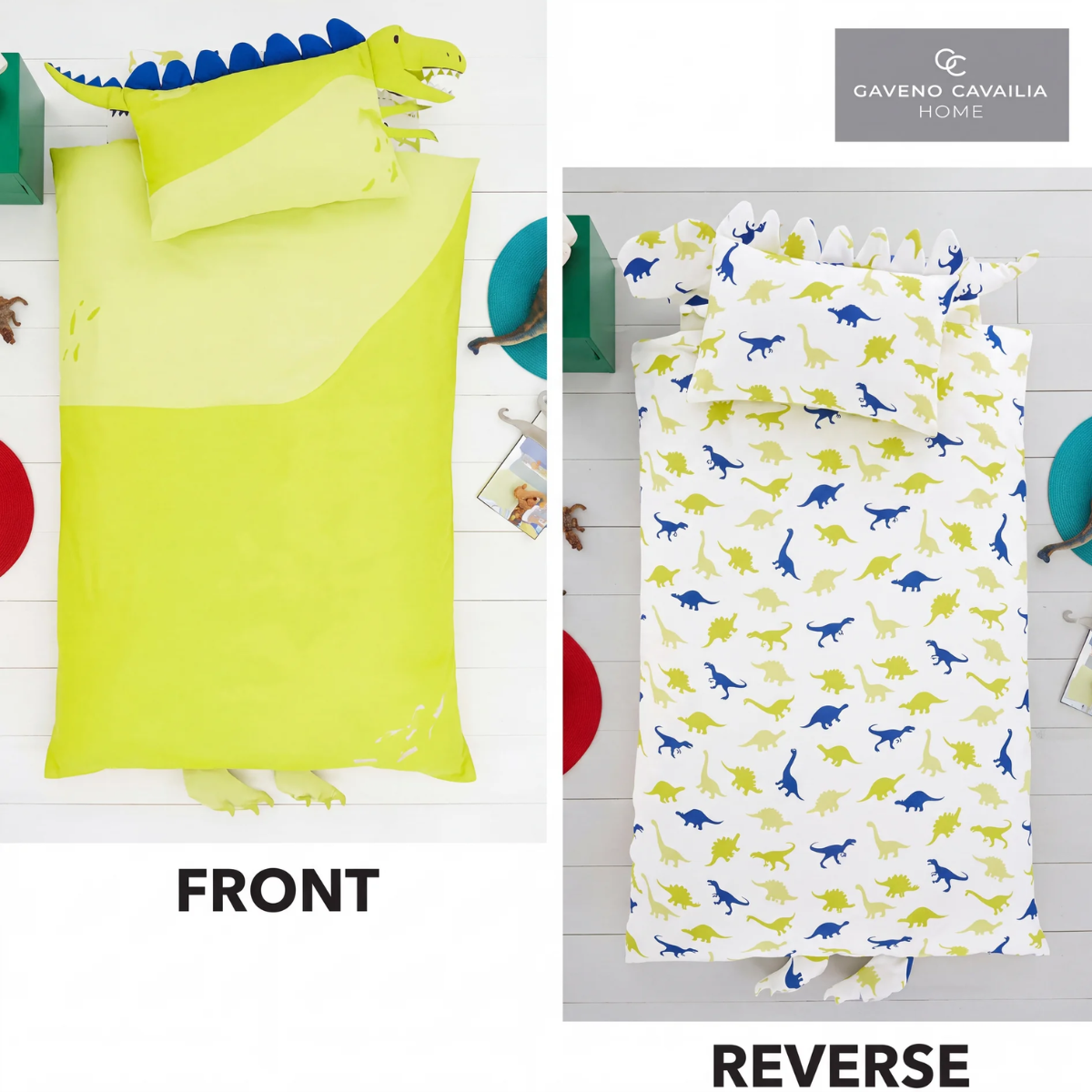 Reversible Dino Single Duvet Set