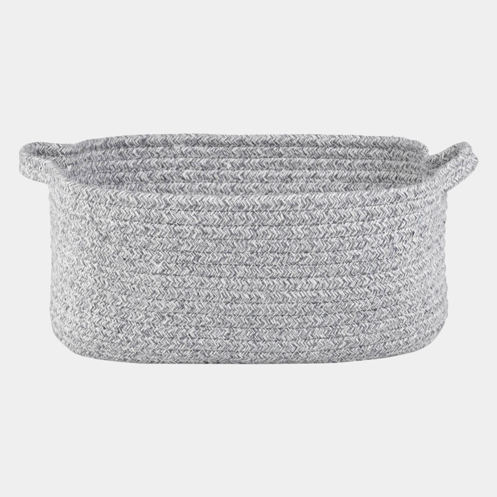 Grey Cotton Rope Basket 32 x 22cm