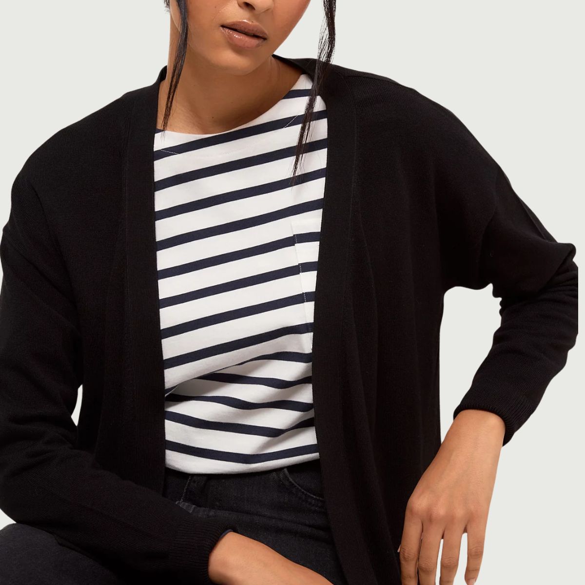Ladies Crop Edge To Edge Cardigan
