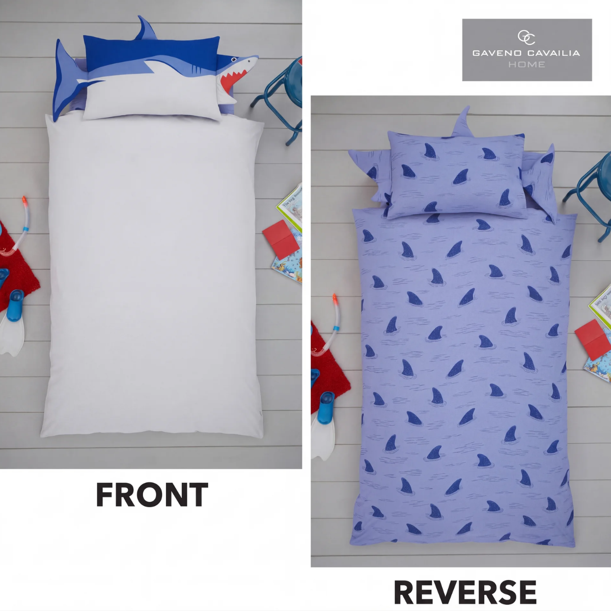 Reversible Shark Single Duvet Set